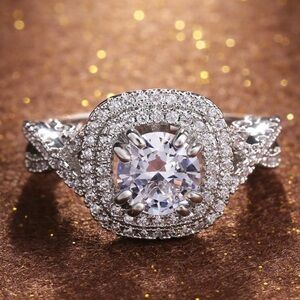 Princess Victoria Elegant Silver Diamond Ring